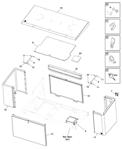 Enclosure Diagram and Parts List for 076198-00  Briggs and Stratton Generator